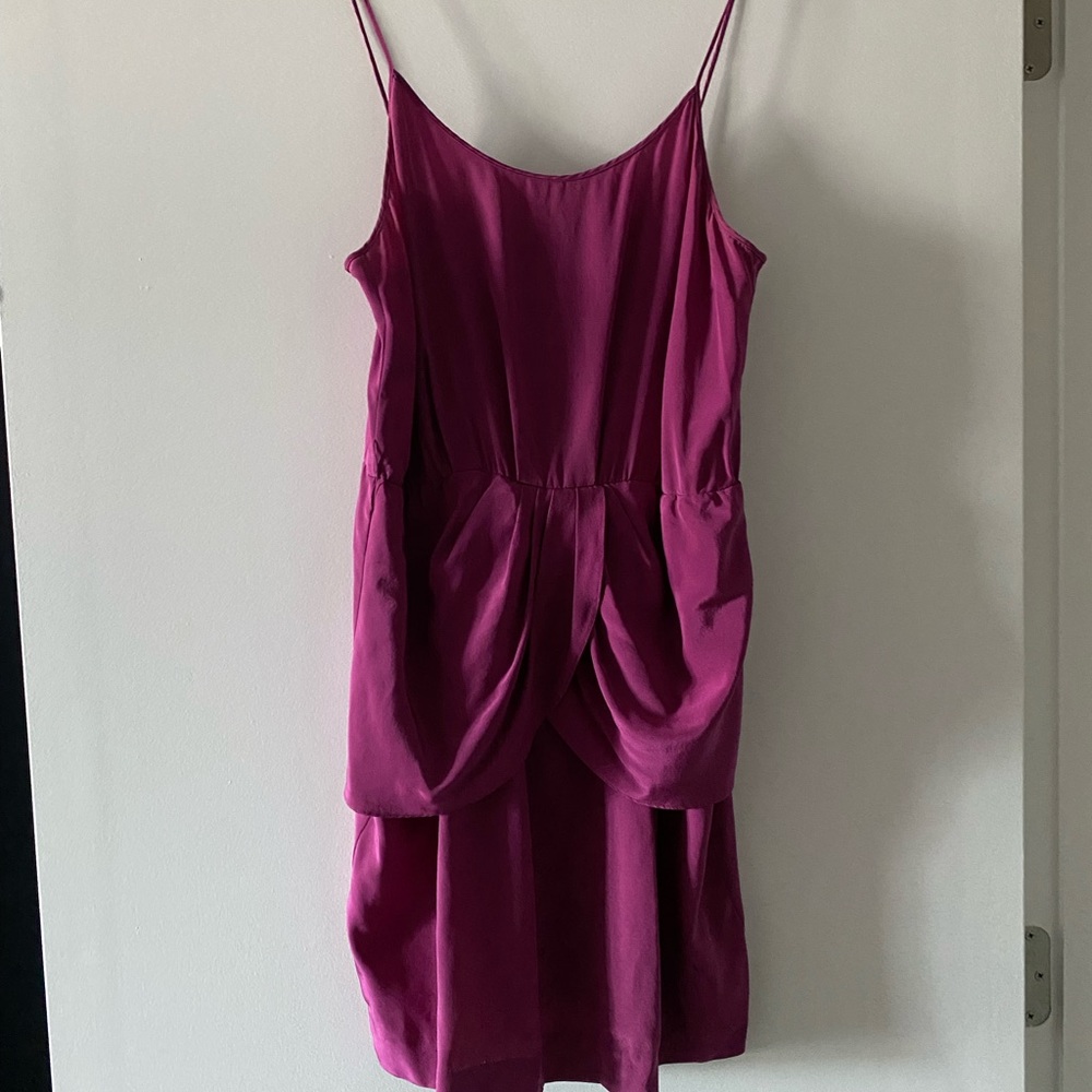 Derek Lam Silk Spaghetti Straps Peplum Mini Dress 6